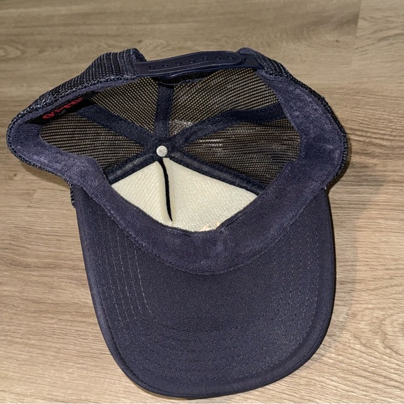 Navy Small Town Smokeshow Trucker Hat with Yellow Embroidery - Picture 9 of 9